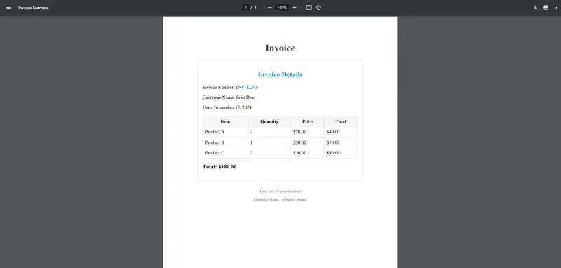iText HTML to PDF output